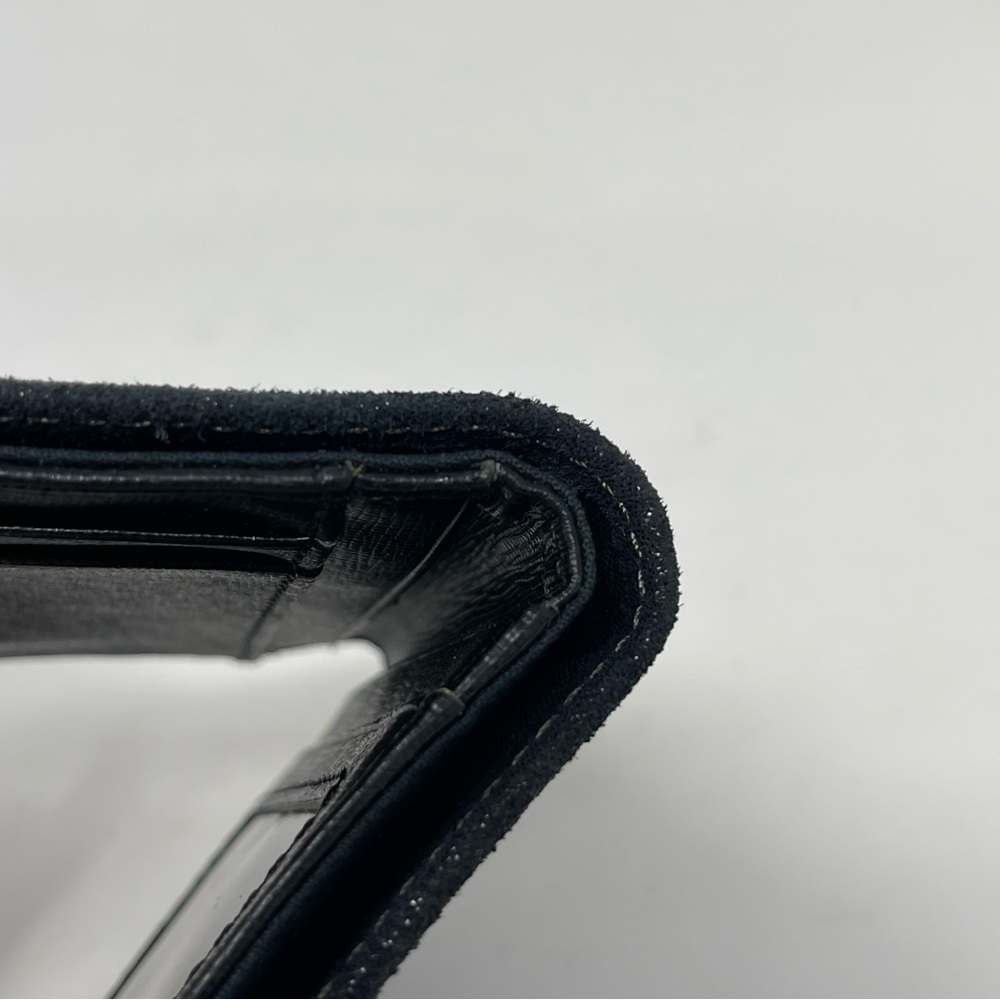 Fossil Madison Bifold Wallet Black Shimmer Nubuck Suede RFID Zippered Coin Pouch - Picture 6 of 11